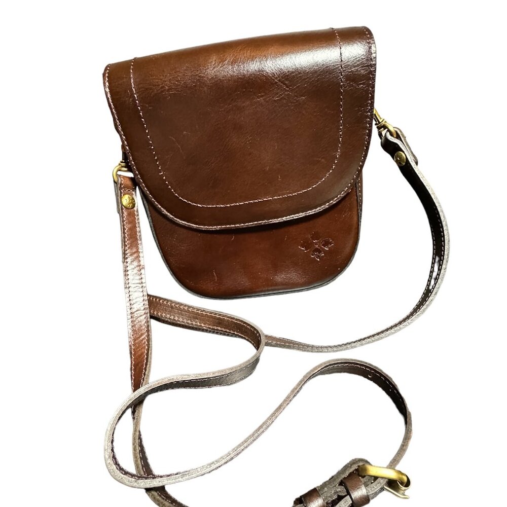 Patricia Nash Chocolate Leather Perrone Crossbody Bag